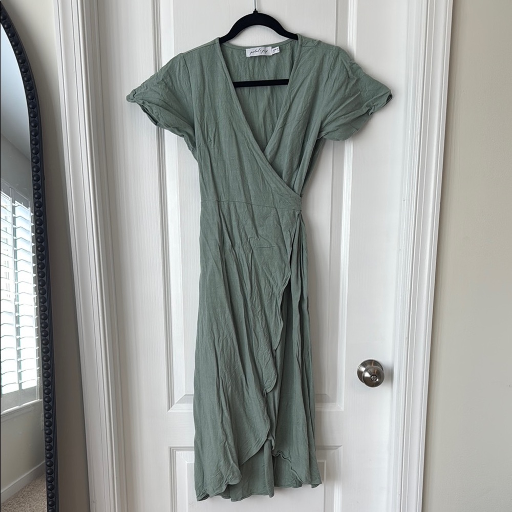 Petal and Pup Green wrap dress